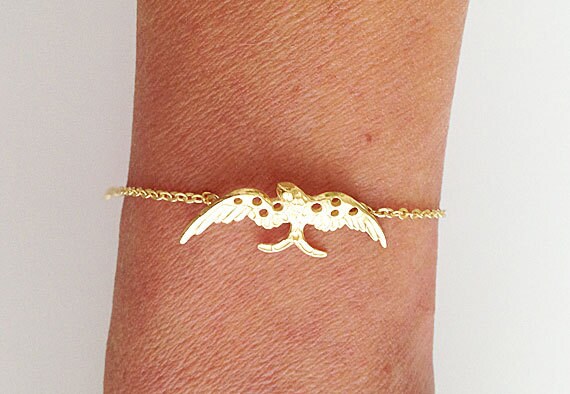 Eagle Bracelet - Bird Bracelet - Delicate Chain Simple Eagle Bracelet - H.L.Jewelry