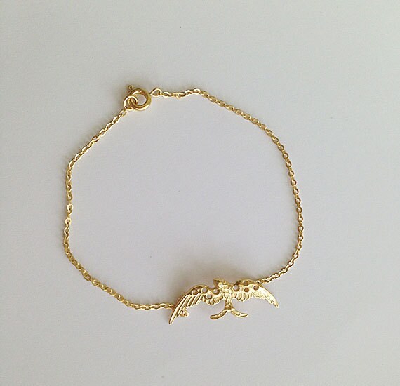 Eagle Bracelet - Bird Bracelet - Delicate Chain Simple Eagle Bracelet - H.L.Jewelry