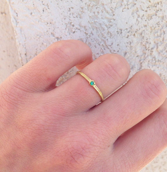 Any Birthstone Ring - Stacking Ring - Simple Ring - H.L.Jewelry