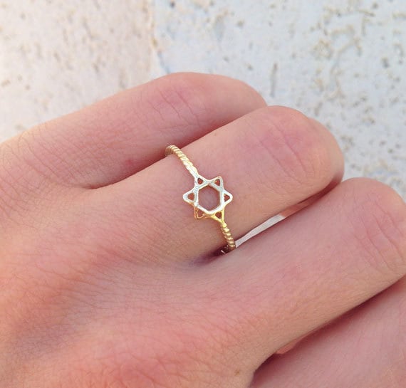 Infinity Ring - Star of David Ring - Simple Delicate Magen David & Infinity Ring - H.L.Jewelry