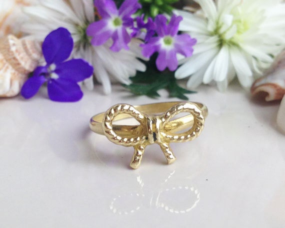 Bow Ring - Ribbon Ring - Bow Band - Simple Jewelry - Delicate Ring - H.L.Jewelry