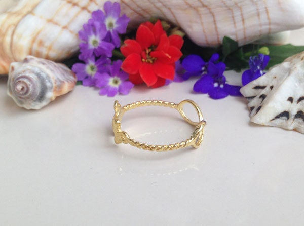 Anchor and Infinity Symbol Simple Delicate Ring - H.L.Jewelry