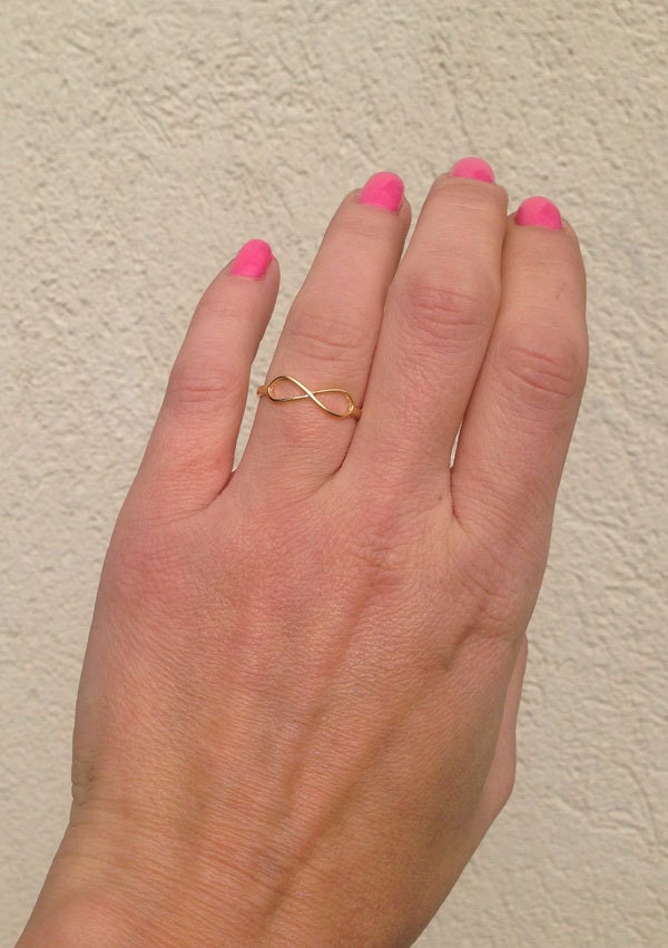 Simple Ring with Angel Wings and Infinity Symbol - H.L.Jewelry