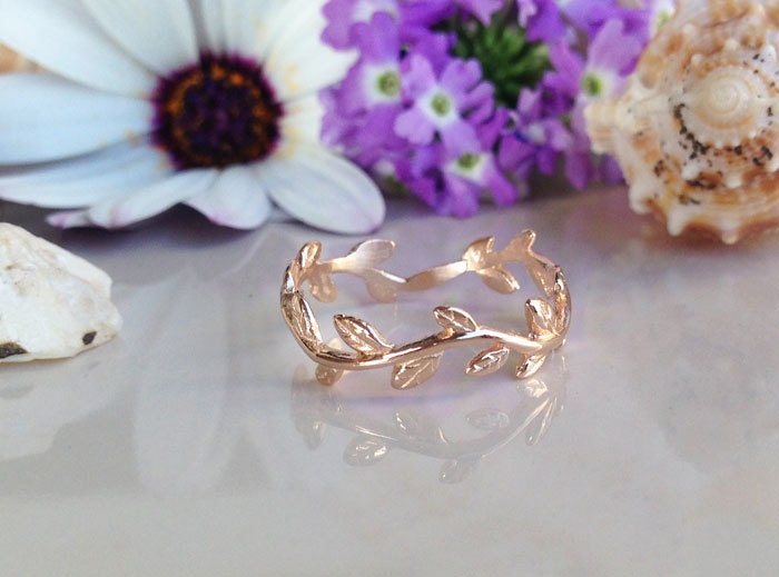 Leaf Ring - Branch Ring - Minimalist Jewelry - Simple Delicate Leaf Ring - H.L.Jewelry